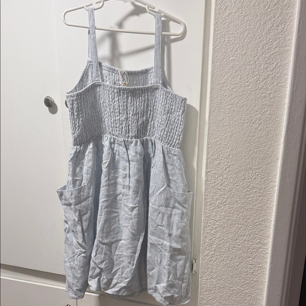Copper Key Light Blue Striped Casual Dress - Picture 2 of 5